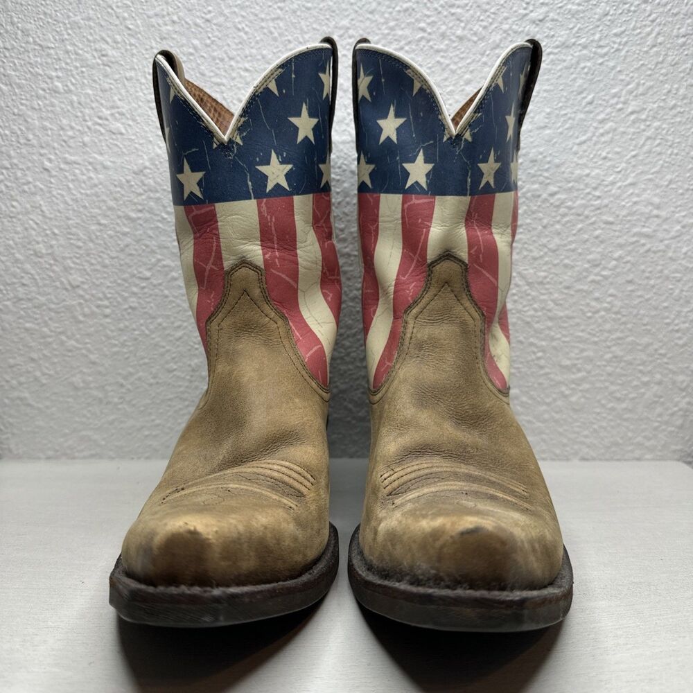 Ariat Circuit Patriot Womens Brown Leather American Flag Western Boots 10019950 - Picture 3 of 7